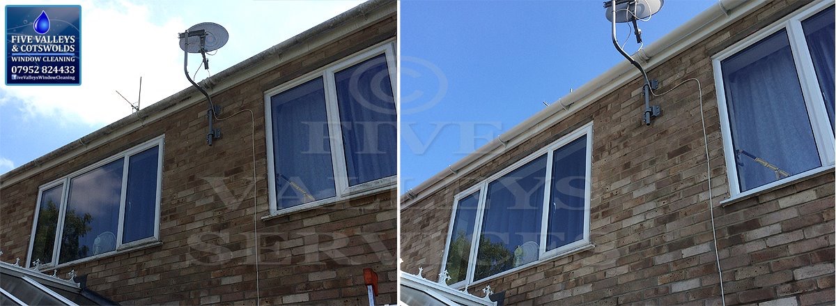 Fascias and windows before and after cleaning