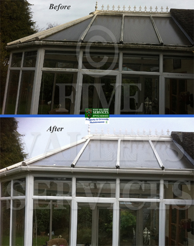 A Victorian conservatory before and after a valet
