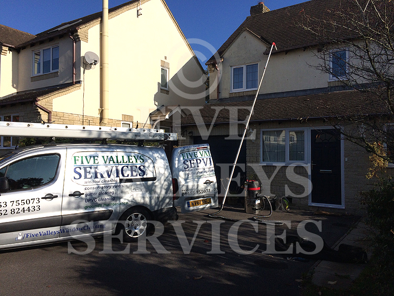 Two Five Valleys Services vans parked outside houses while we work